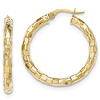 14kt Yellow Gold Italian Faceted Round Hoop Earrings 1 1/8in