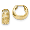 14kt Yellow Gold 5/8in Striped Huggie Earrings 7mm
