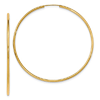 14kt Yellow Gold 3in Endless Hoop Earrings 2mm