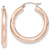 14kt Rose Gold 1 1/4in Tube Hoop Earrings 4mm