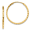 14kt Yellow Gold 1in Square Edge Endless Hoop Earrings