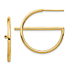 14k Yellow Gold Split Circle Post Earrings 1in