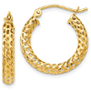 14k Yellow Gold Mesh Hoop Earrings 1/2in