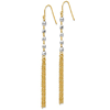 14k Two-tone Gold Bead and Tassel Earrings