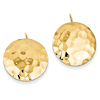 14k Yellow Gold Small Hammered Circle Earrings