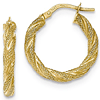 14kt Yellow Gold 7/8in Italian Twisted Hoop Earrings
