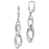 14kt White Gold 2in Dangle Leverback Ovals Earrings