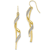 14kt Yellow Gold 2 1/4in Italian Glitter Twist Leverback Earrings