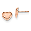 14kt Rose Gold Heart Post Earrings
