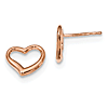 14kt Rose Gold Open Heart Post Earrings