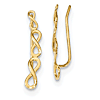 14k Yellow Gold Infinity Ear Climber Earrings