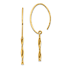 14k Yellow Gold Twist Bar Dangle Earrings 1 1/2in