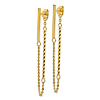 14k Yellow Gold Front to Back Polished Twisted Bar Chain Earrings
