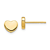 14k Yellow Gold Polished Heart Post Earrings 1/2in