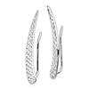 14kt White Gold Diamond-cut Ear Climber Horn Earrings