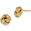 14k Yellow Gold Textured Triple Love Knot Post Earrings 3/8in