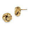 14k Yellow Gold 3 Strand Love Knot Earrings Polished Textured Finish