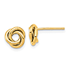 14k Yellow Gold Petite Knot Earrings with Polished Finish