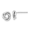 14k White Gold Petite Knot Earrings with Polished Finish