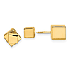 14k Yellow Gold Front and Back Cube Earrings