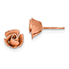 14kt Rose Gold Rosebud Earrings with Satin Finish