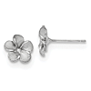 14kt White Gold Plumeria Post Earrings