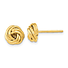 14k Yellow Gold Italian Two Strand Polished Love Knot Earrings