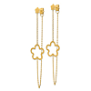 14k Yellow Gold Front to Back Flower Earrings