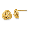 14k Yellow Gold Cubic Zirconia Love Knot Earrings