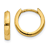 14k Yellow Gold Tiny Round Hinged Hoop Earrings