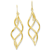 14k Yellow Gold Swirl Dangle Shepherd Hook Earrings