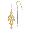 14k Yellow Gold Diamond-cut Chandelier Earrings