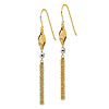 14k Two-tone Gold Bead and Tassel Earrings