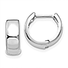 14k White Gold 1/2in Huggie Hoop Earrings With Polished Finish 5mm Thick