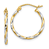 14k Yellow Gold Twisted Hoop Earrings 3/4in