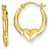 14kt Yellow Gold 5/8in Heart Hoop Earrings