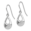 14k White Gold Cut-out Teardrop Hollow Dangle Earrings