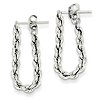 14kt White Gold 7/8in Hollow Rope Earrings
