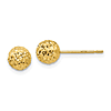 14k Yellow Gold Diamond-cut Ball Post Earrings 6mm