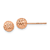 14k Rose Gold Diamond-cut Ball Post Earrings 6mm
