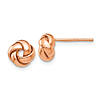 14k Rose Gold Polished Knot Post Earrings 3/8in