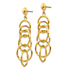 14k Yellow Gold Multi Circle Drop Post Earrings 1 3/4in