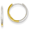 14kt Two-tone Gold 1/2in Hinged Hoop Earrings 1.5mm