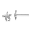 14k White Gold Textured Starfish Stud Earrings