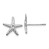14k White Gold Tiny Textured Starfish Earrings
