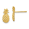 14k Yellow Gold Textured Pineapple Earrings