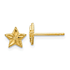 14k Yellow Gold Diamond-cut Star Earrings with Beaded Edges