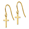 14k Yellow Gold Small Classic Cross Dangle Earrings
