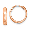 14k Rose Gold 5/8in Faceted Hinged Hoop Earrings 3mm