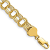 14k Yellow Gold 7in Triple Link Charm Bracelet 8.5mm Wide